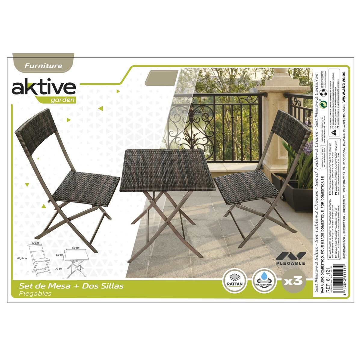 Table set with 2 chairs Aktive