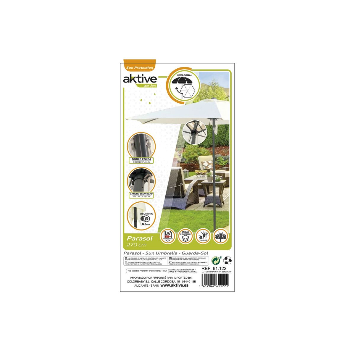 Umbrella Aktive Cream 270 x 236 x 270 cm