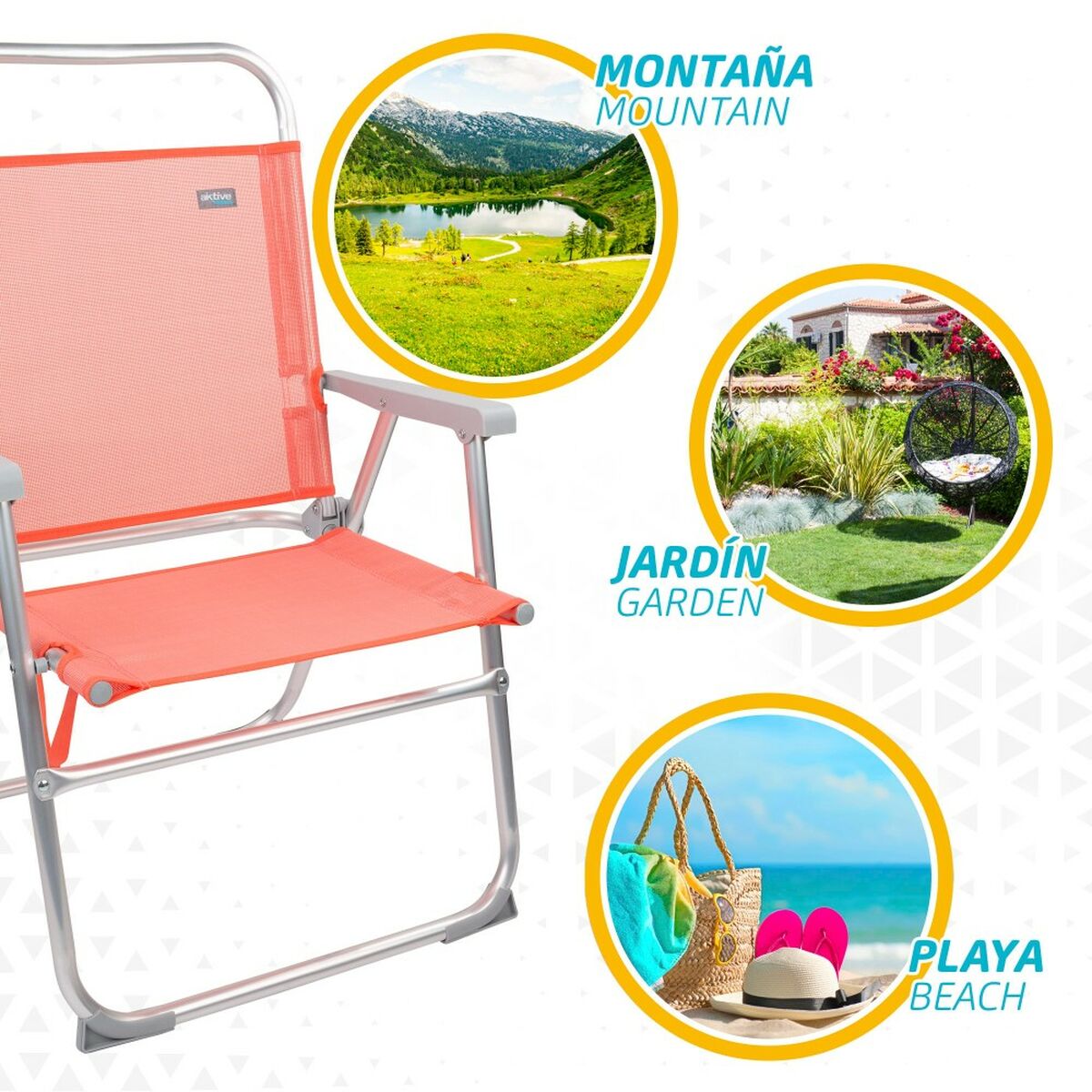 Folding Chair Aktive 48 x 50 x 88 cm