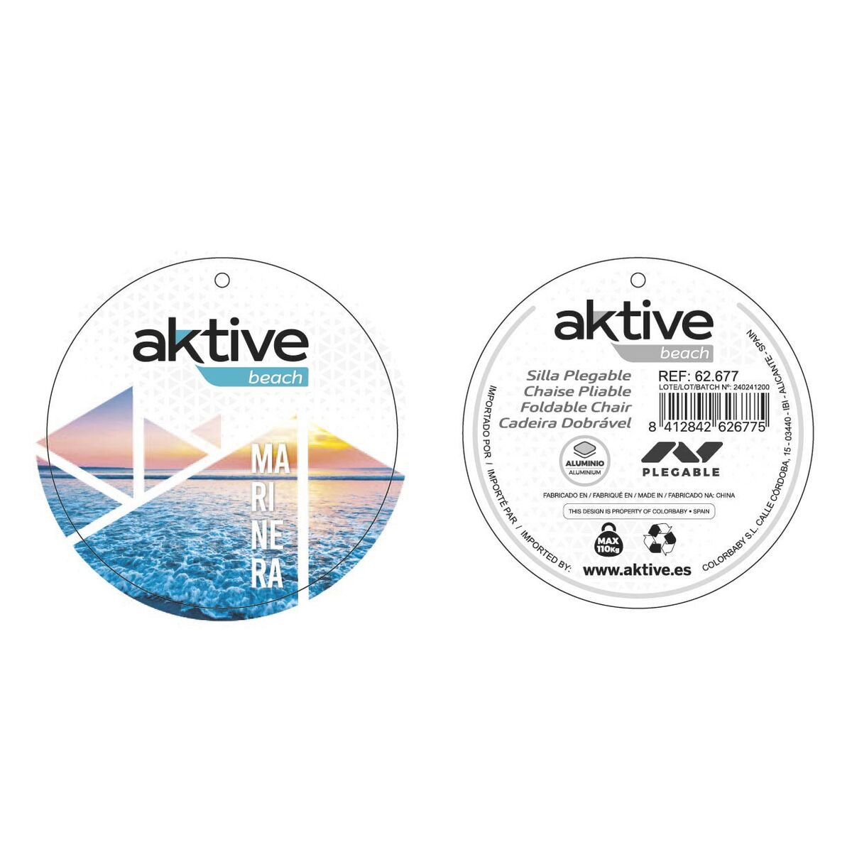 Folding Chair Aktive 45 x 52 x 22 cm