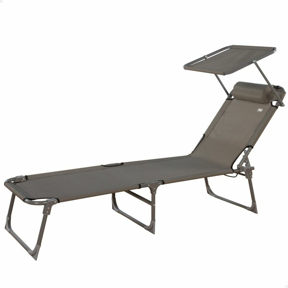 Sun-lounger Aktive Grey 193 x 53 x 30 cm Foldable Parasol Sun-lounger Aktive Grey 193 x 53 x 30 cm Foldable Parasol