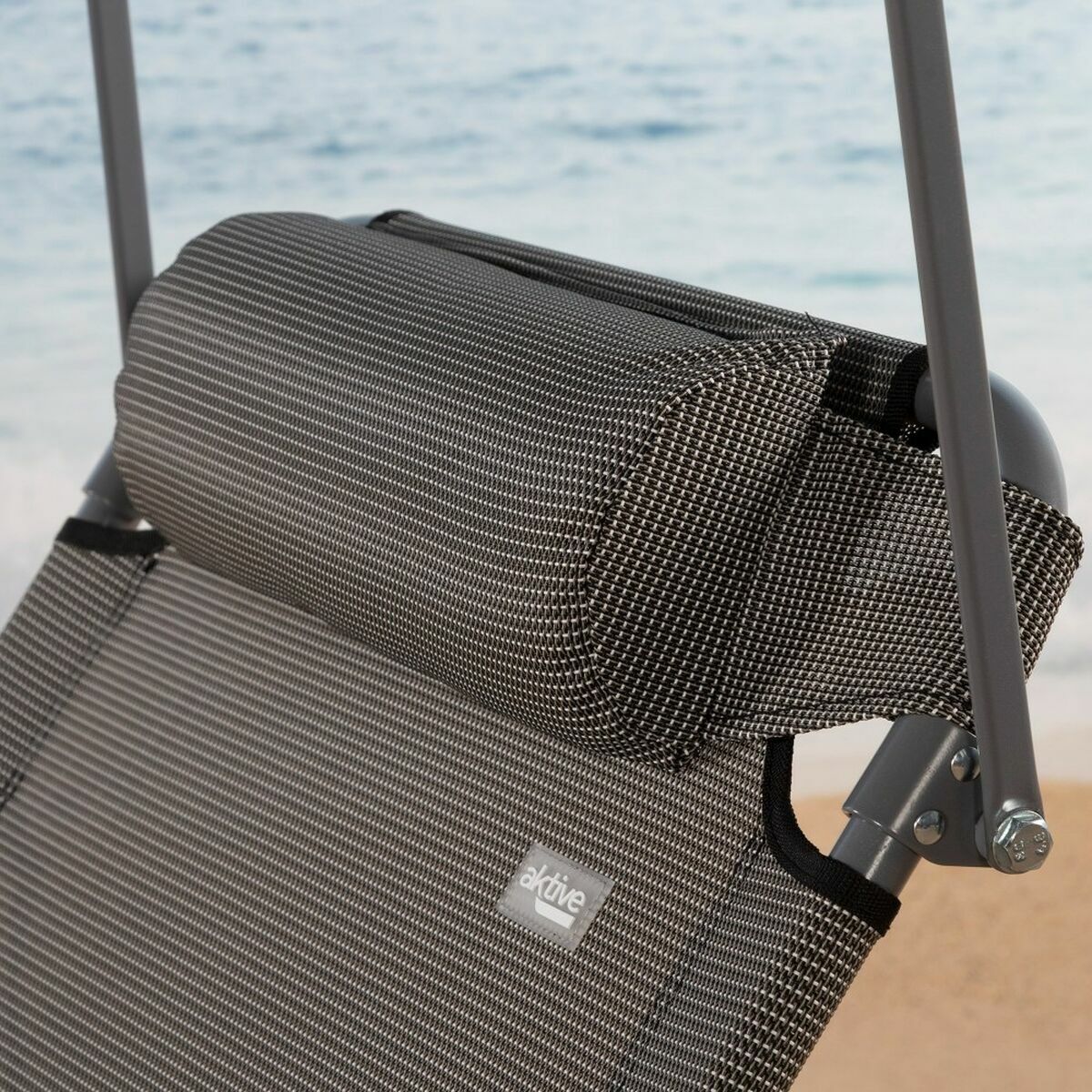Sun-lounger Aktive Grey 193 x 53 x 30 cm Foldable Parasol
