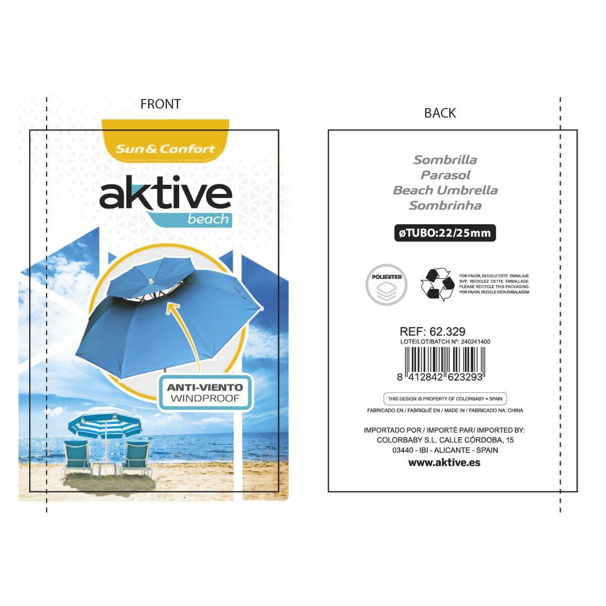 Sunshade Aktive Aluminium 200 x 206 x 200 cm