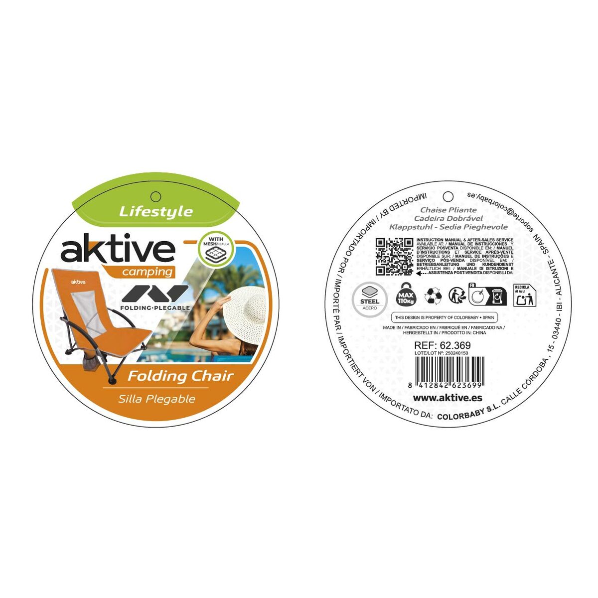 Folding Chair Aktive Orange 50 x 67 x 51 cm