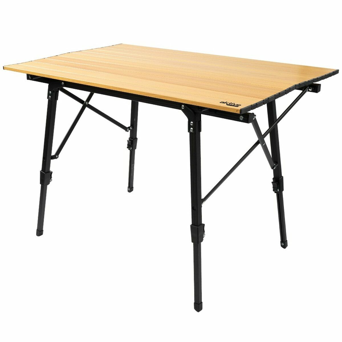 Folding Table Aktive 90 x 70 x 57 cm Camping Black Brown Aluminium Folding Table Aktive 90 x 70 x 57 cm Camping Black Brown Aluminium