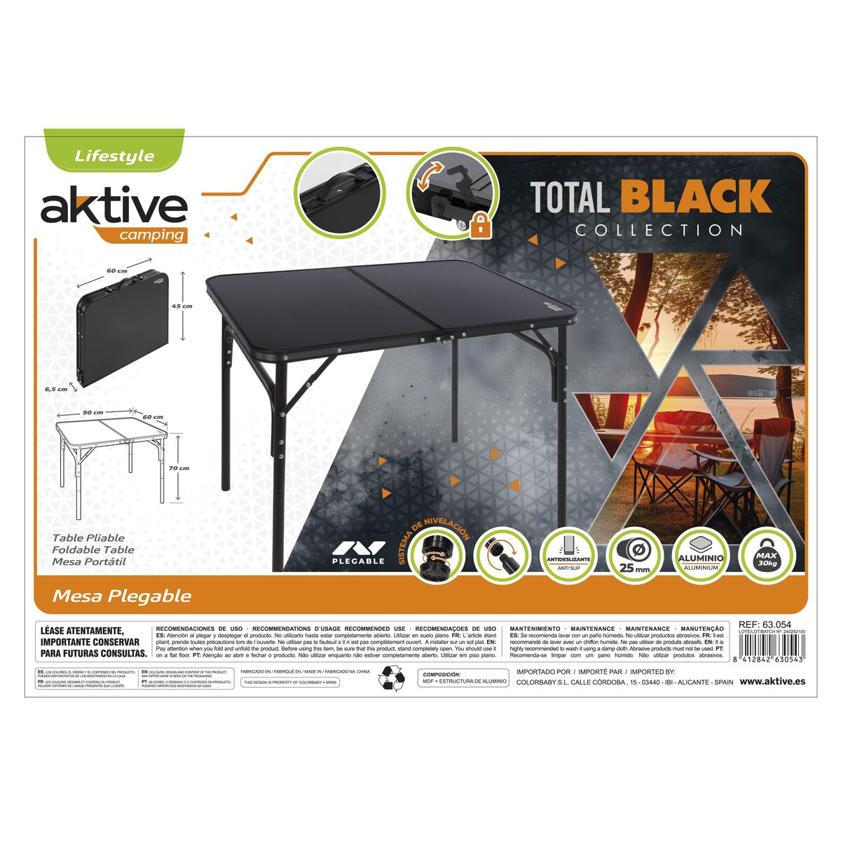 Folding Table Aktive 90 x 70 x 60 cm