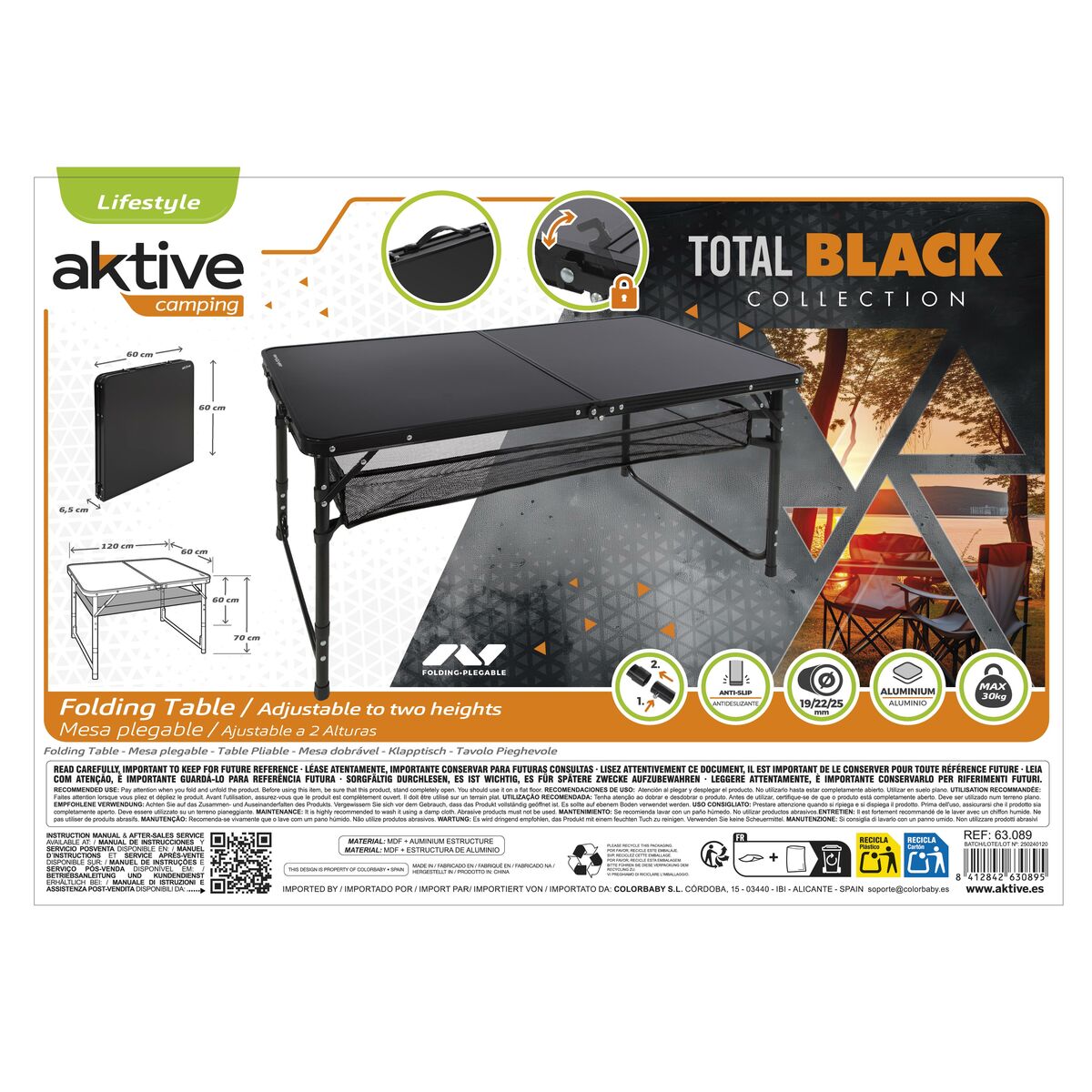 Folding Table Aktive 120 x 60 cm