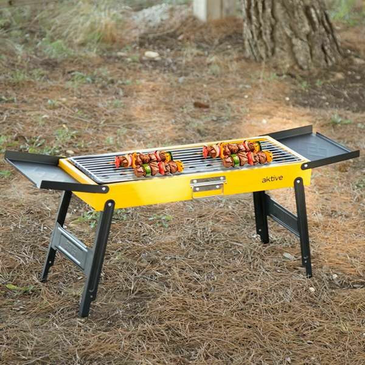Barbecue Portable Aktive Steel 89 x 32 x 22 cm Yellow