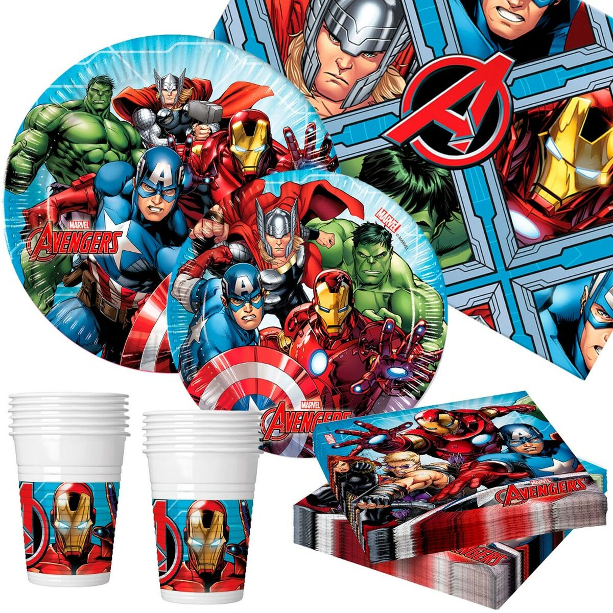 Party supply set The Avengers 89 Pieces Party supply set The Avengers 89 Pieces