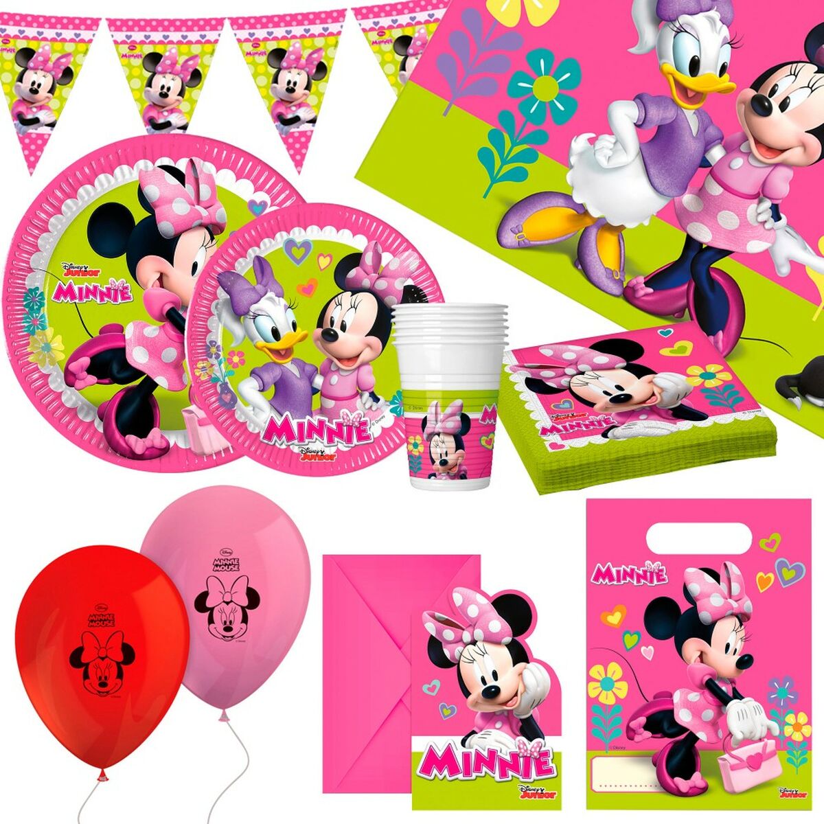 Party supply set Minnie Mouse 66 Pieces Party supply set Minnie Mouse 66 Pieces