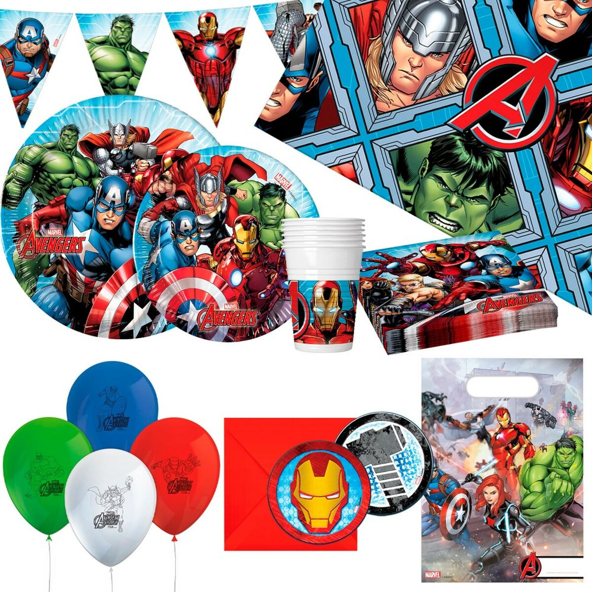 Party supply set The Avengers 66 Pieces Party supply set The Avengers 66 Pieces