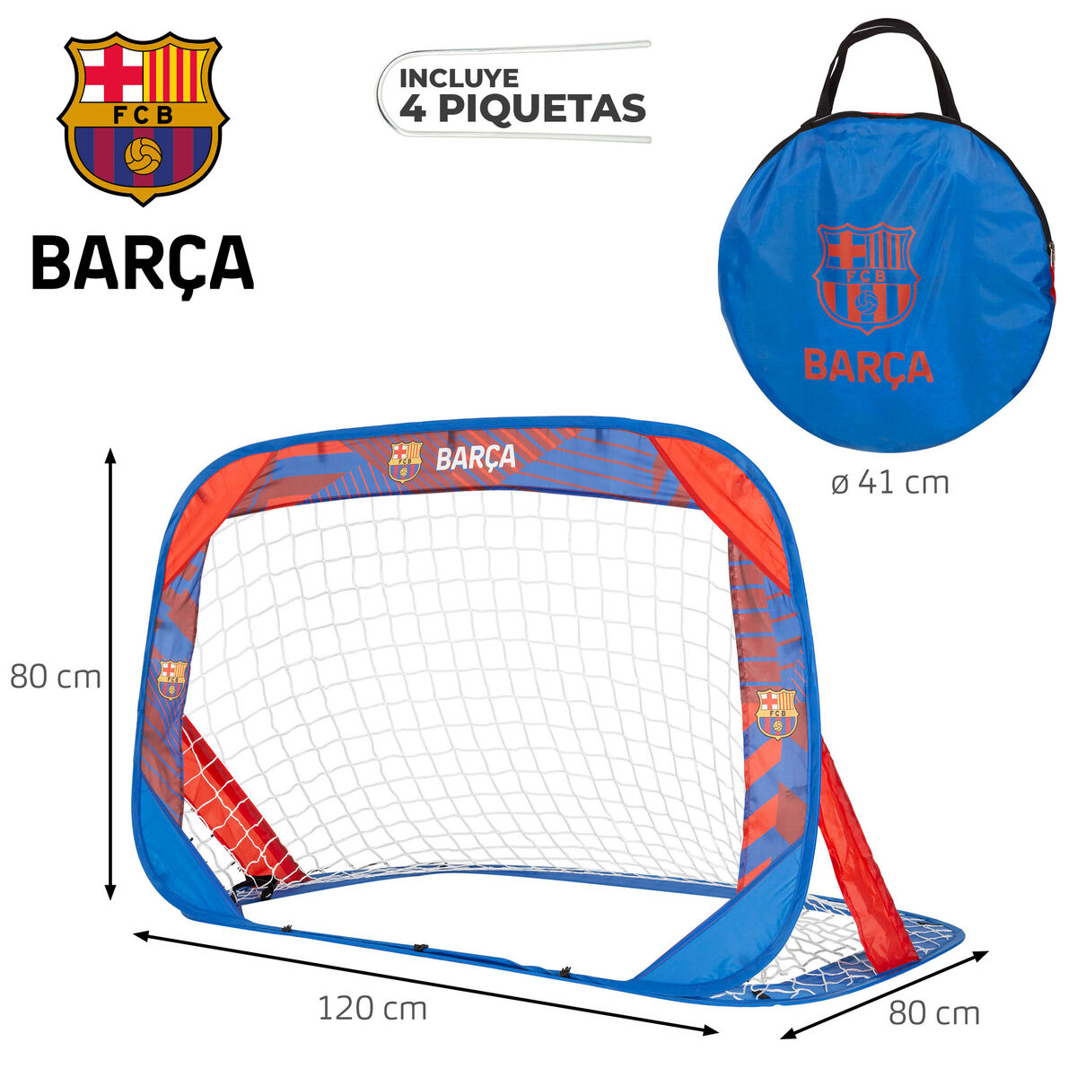 Football Goal F.C. Barcelona 120 x 80 x 80 cm