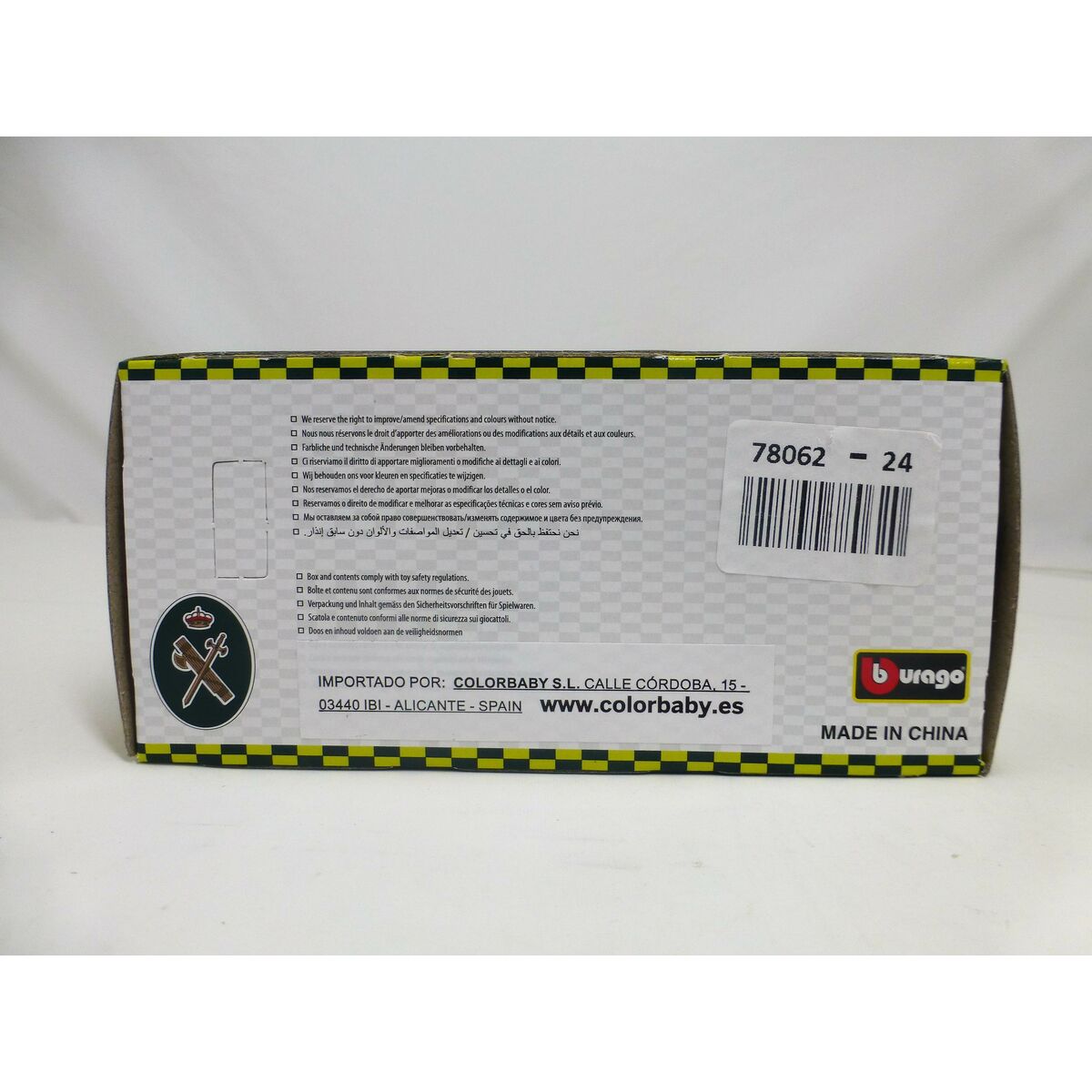 Car Colorbaby Alfa Romeo Giulia Guardia Civil 1:43