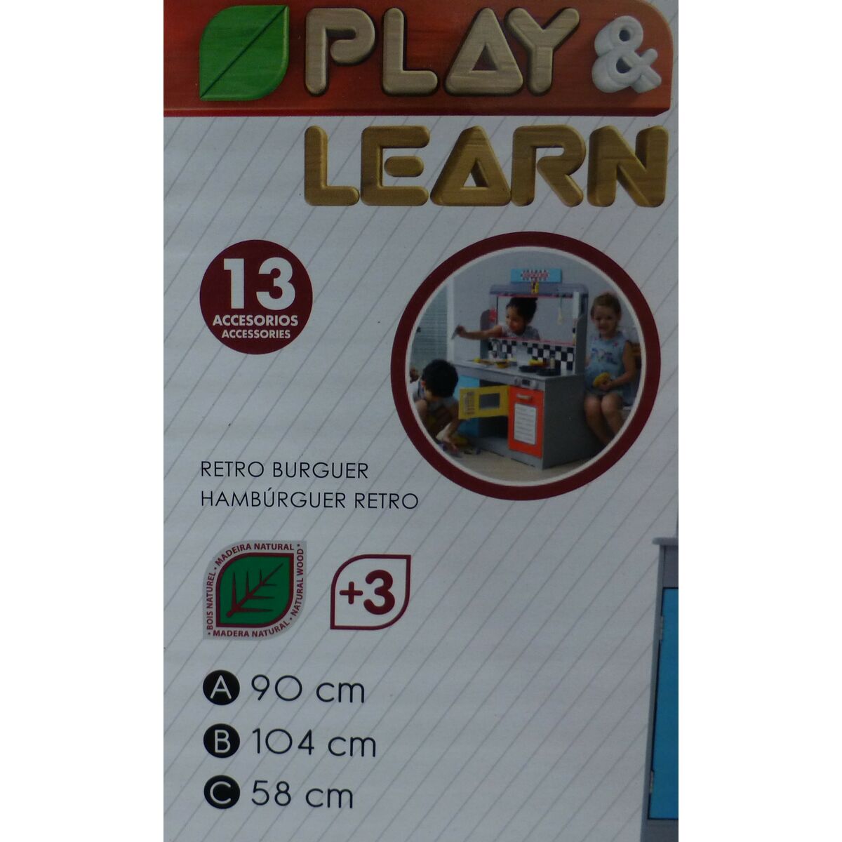 Toy kitchen Play & Learn Retro 90 x 104 x 58 cm