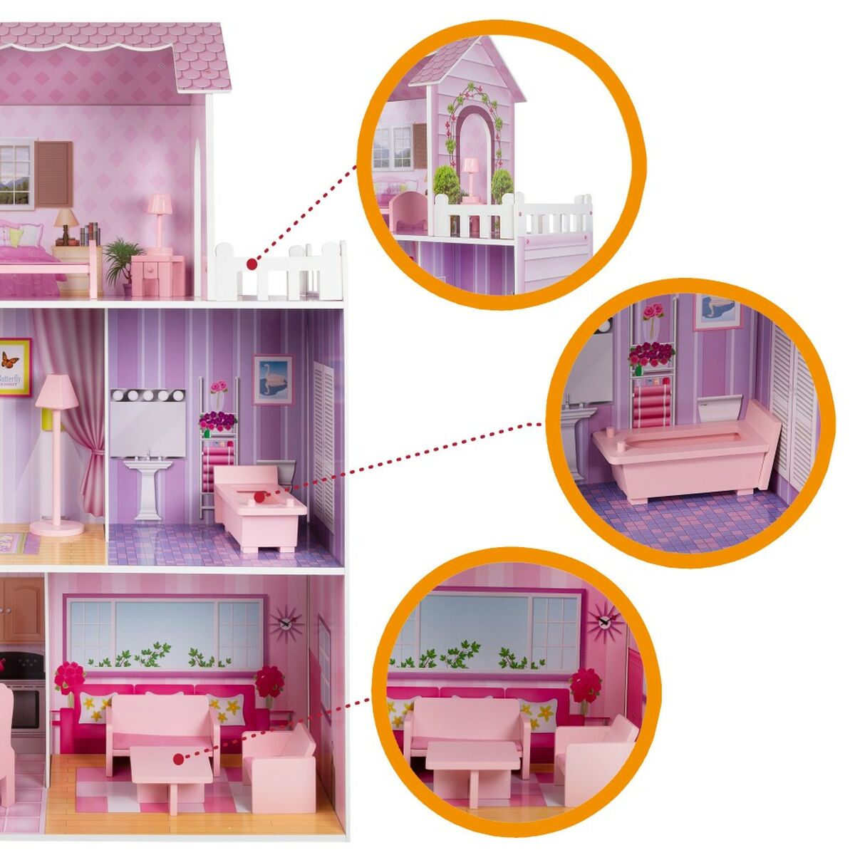 Doll’s House Play & Learn 14 Pieces 80 x 112 x 31 cm