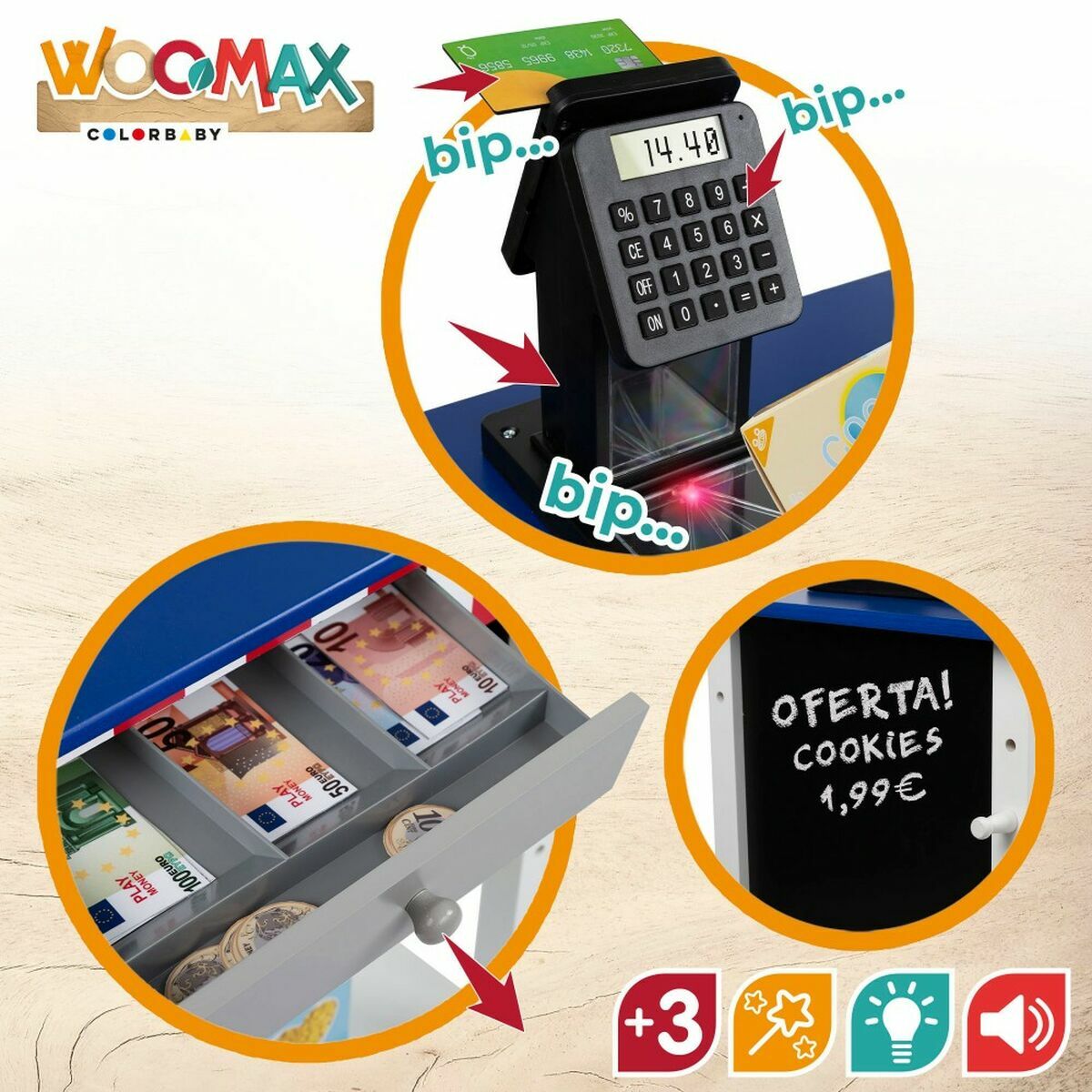 Toy Supermarket Woomax 48 x 70 x 30 cm 28 Pieces
