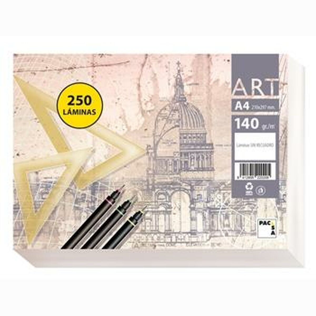 Drawing paper Pacsa White A4 250 Sheets (6 Units) Drawing paper Pacsa White A4 250 Sheets (6 Units)