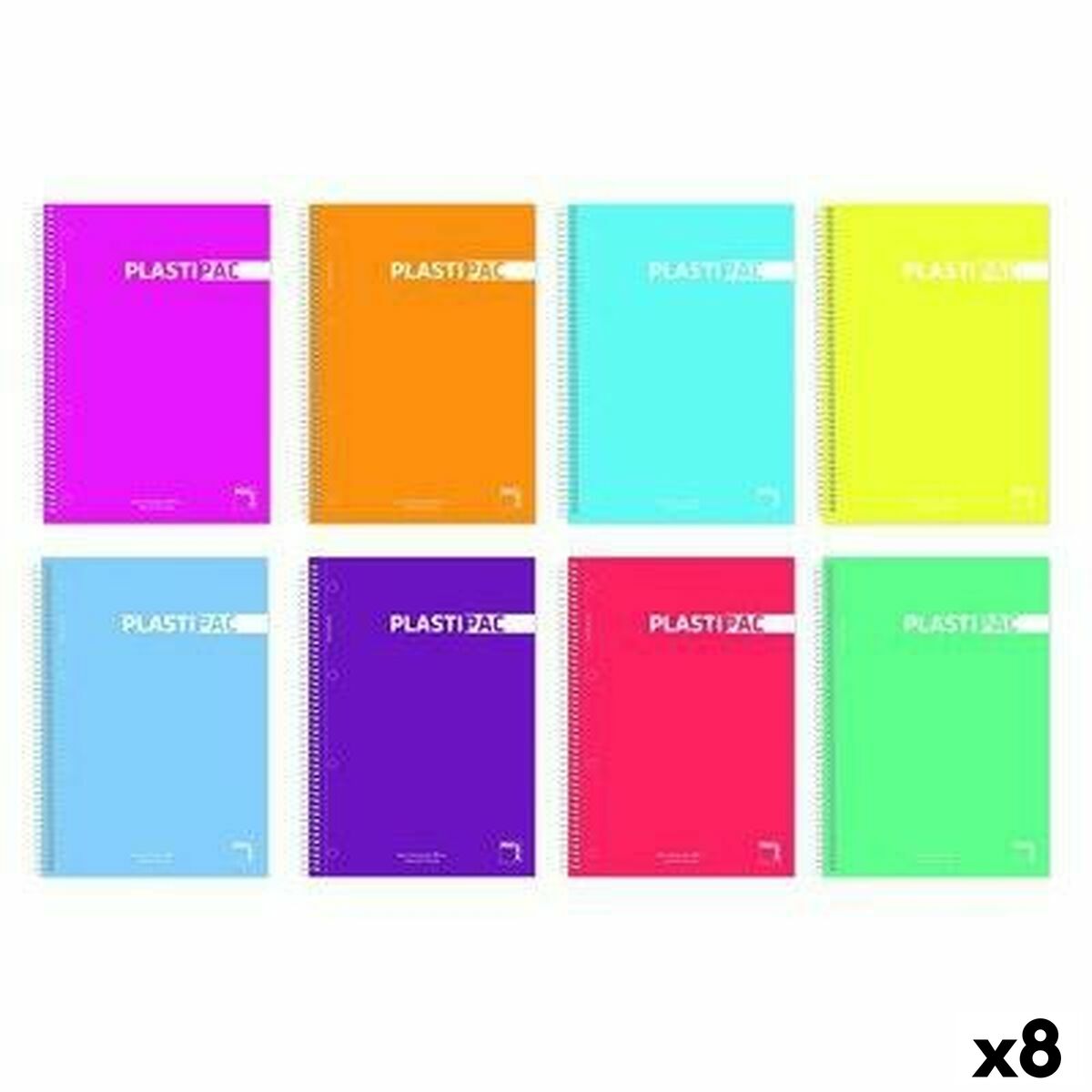 Set of exercise books Pacsa PLASTIPAC A5 100 Sheets 4 Pieces (8 Units)