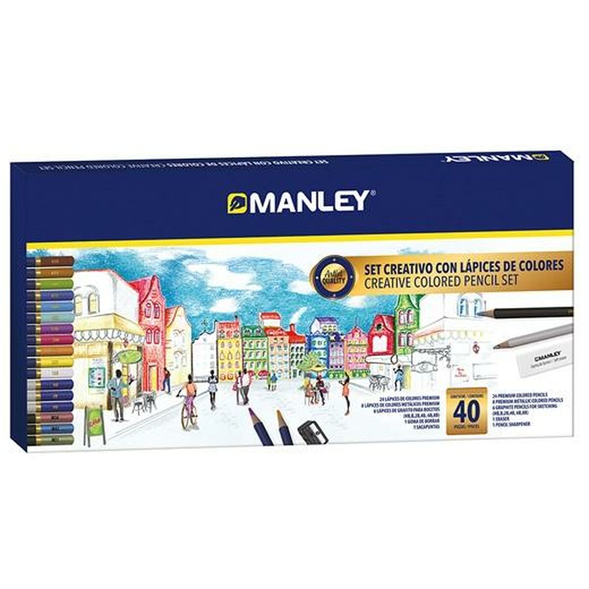 Drawing Set Manley 40 Pieces Multicolour Drawing Set Manley 40 Pieces Multicolour