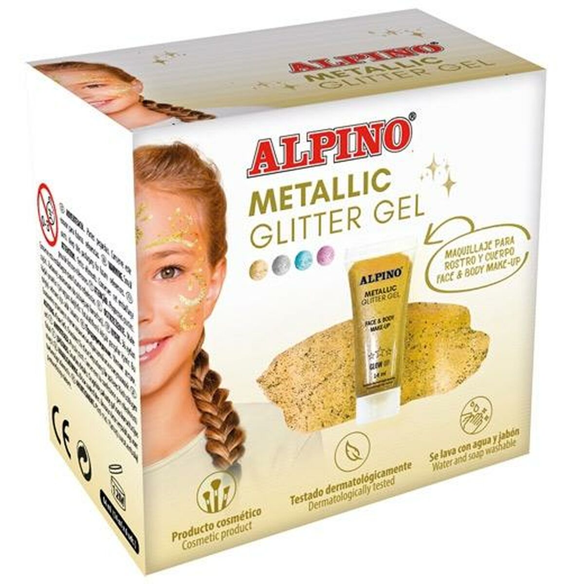 Children’s Makeup Alpino Gel Glitter Golden