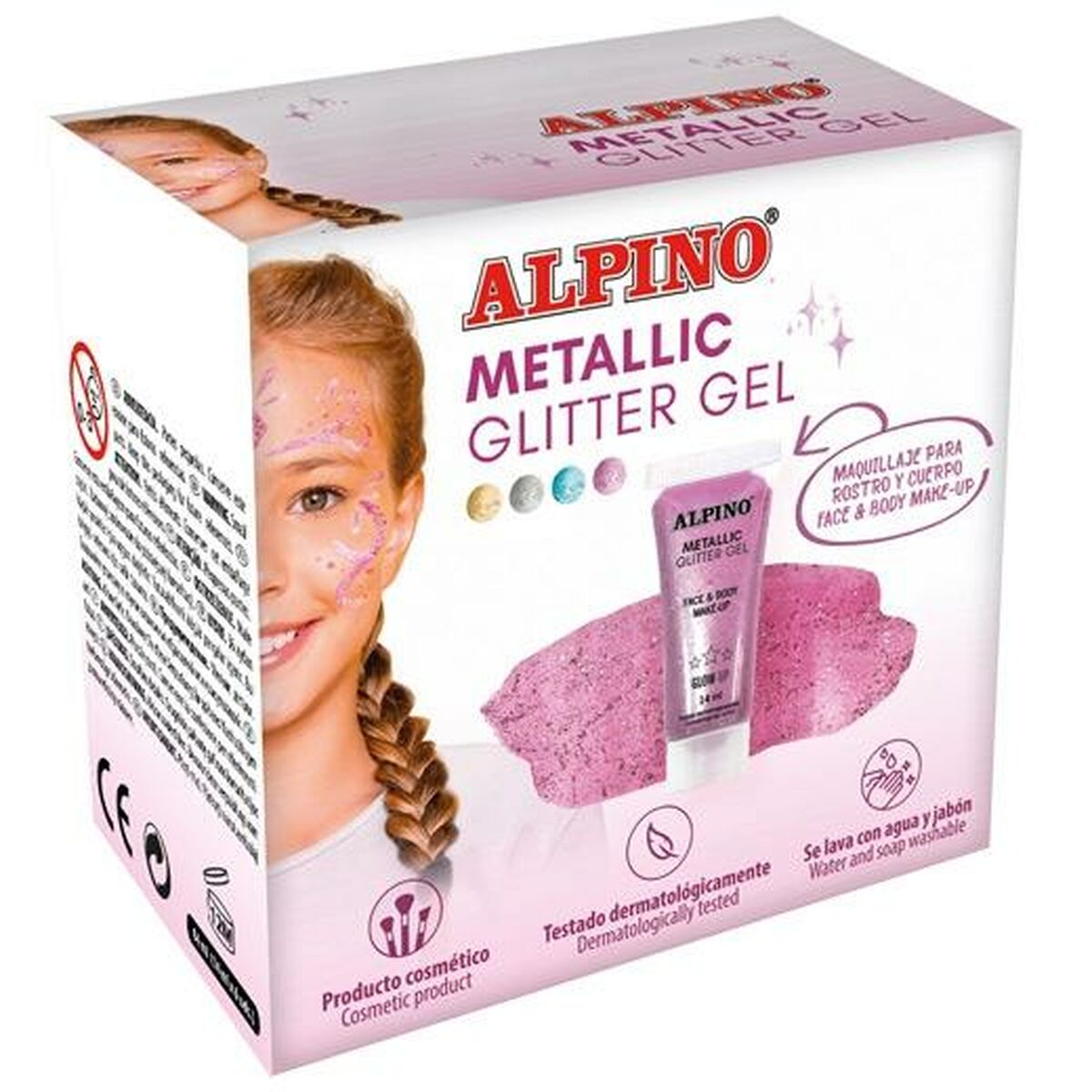 Children’s Makeup Alpino Gel Glitter Pink