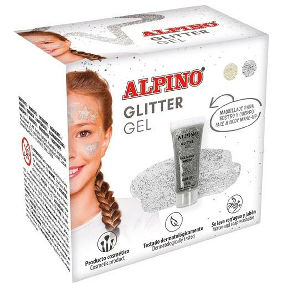 Children’s Makeup Alpino Gel Glitter Silver