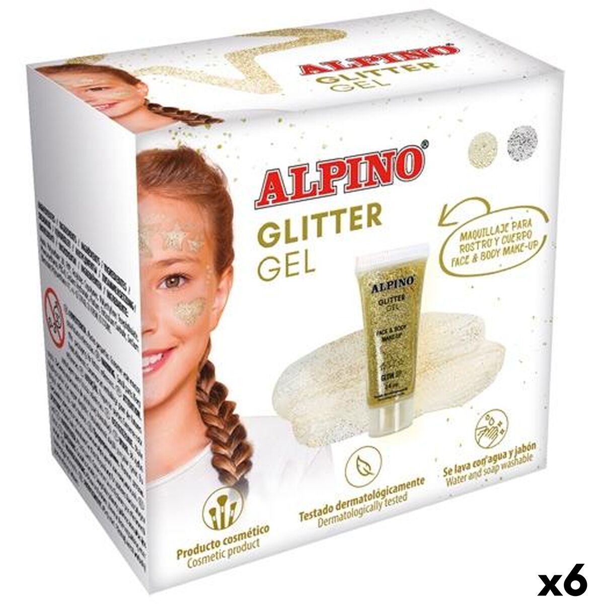 Children’s Make-up Set Alpino Glitter GEl Golden (6 Units) Children’s Make-up Set Alpino Glitter GEl Golden (6 Units)