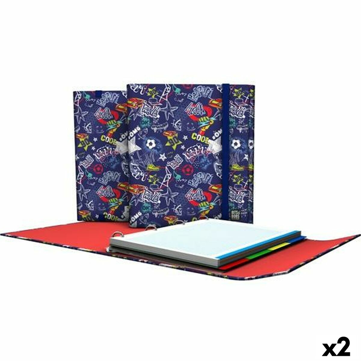 Ring binder Grafoplas Carpeplús Star Dark blue A4 (2 Units) Ring binder Grafoplas Carpeplús Star Dark blue A4 (2 Units)