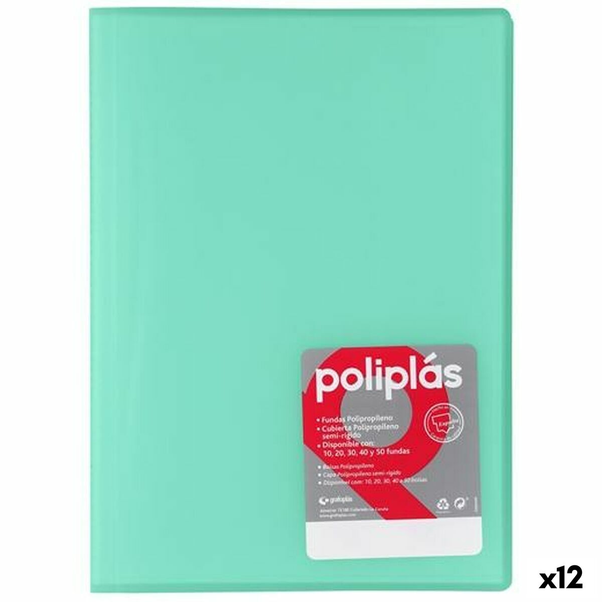 Organiser Folder Grafoplas POLIPLS Green A4 (12 Units)