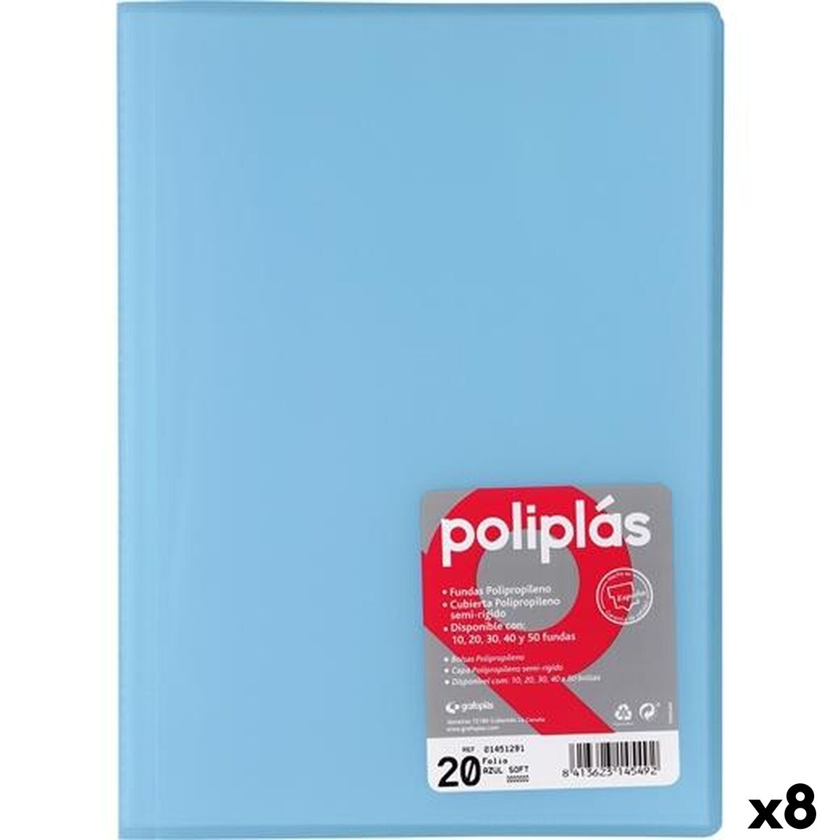 Organiser Folder Grafoplas POLIPLS Blue A4 (8 Units)