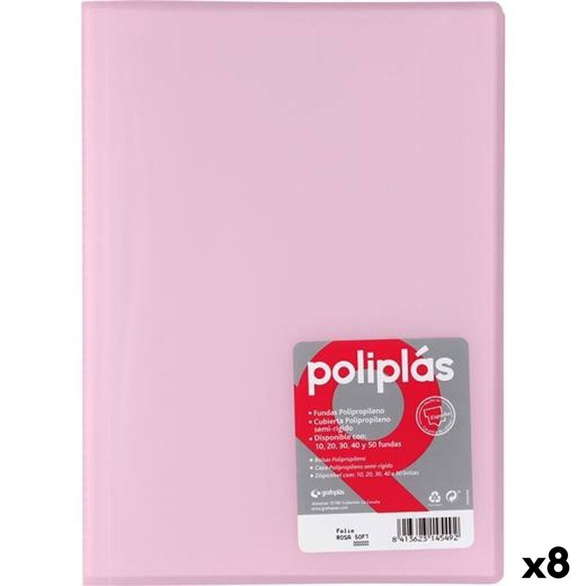 Organiser Folder Grafoplas POLIPLS Pink A4 (8 Units)