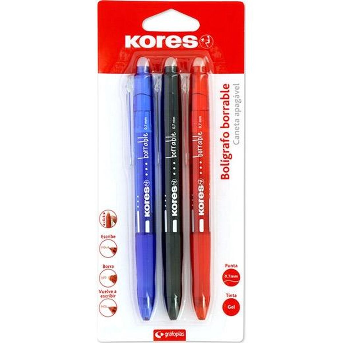 Gel pen Kores Multicolour 0,7 mm (12 Units) Gel pen Kores Multicolour 0,7 mm (12 Units)