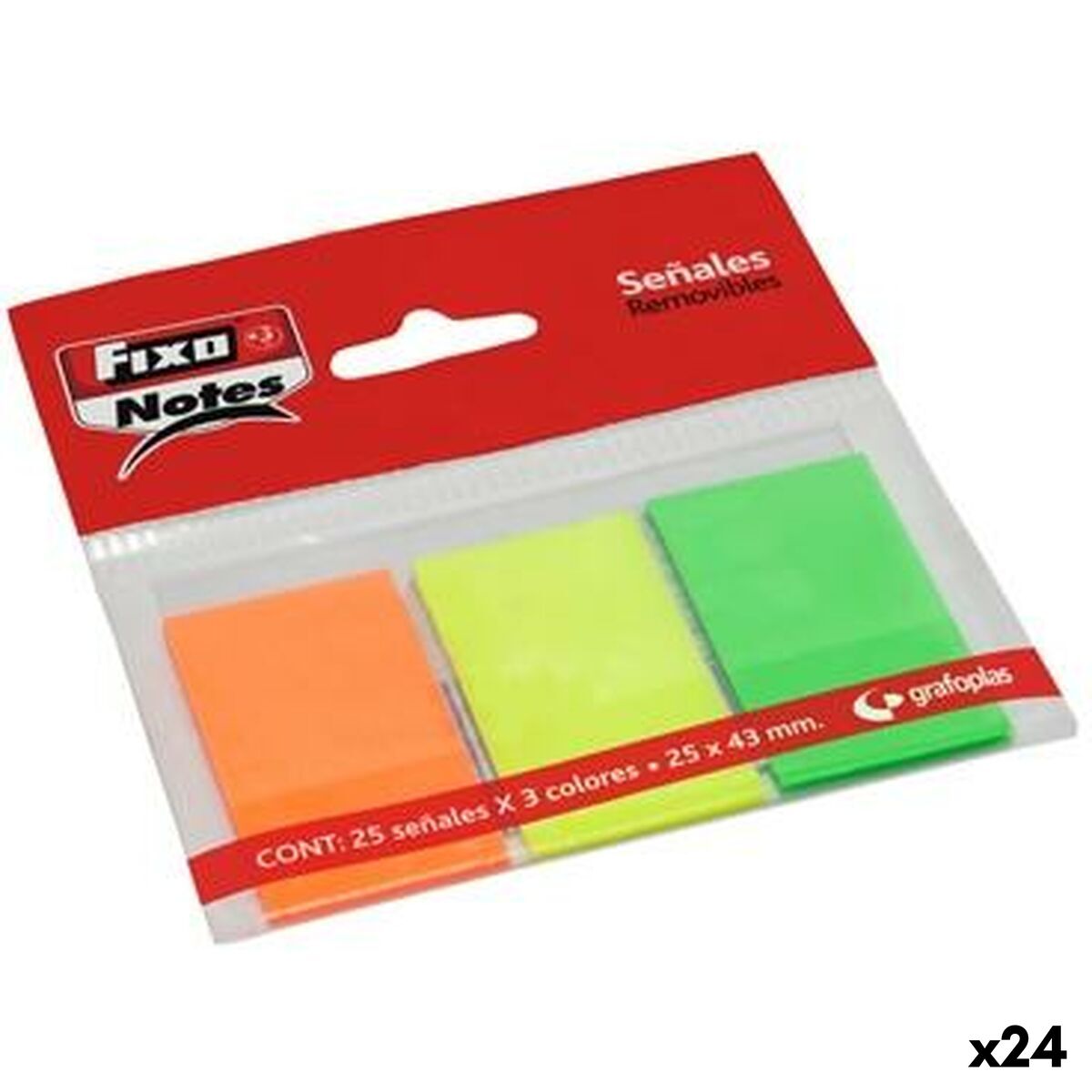 Sticky Notes Fixo Multicolour 25 x 43 mm (24 Units) Sticky Notes Fixo Multicolour 25 x 43 mm (24 Units)