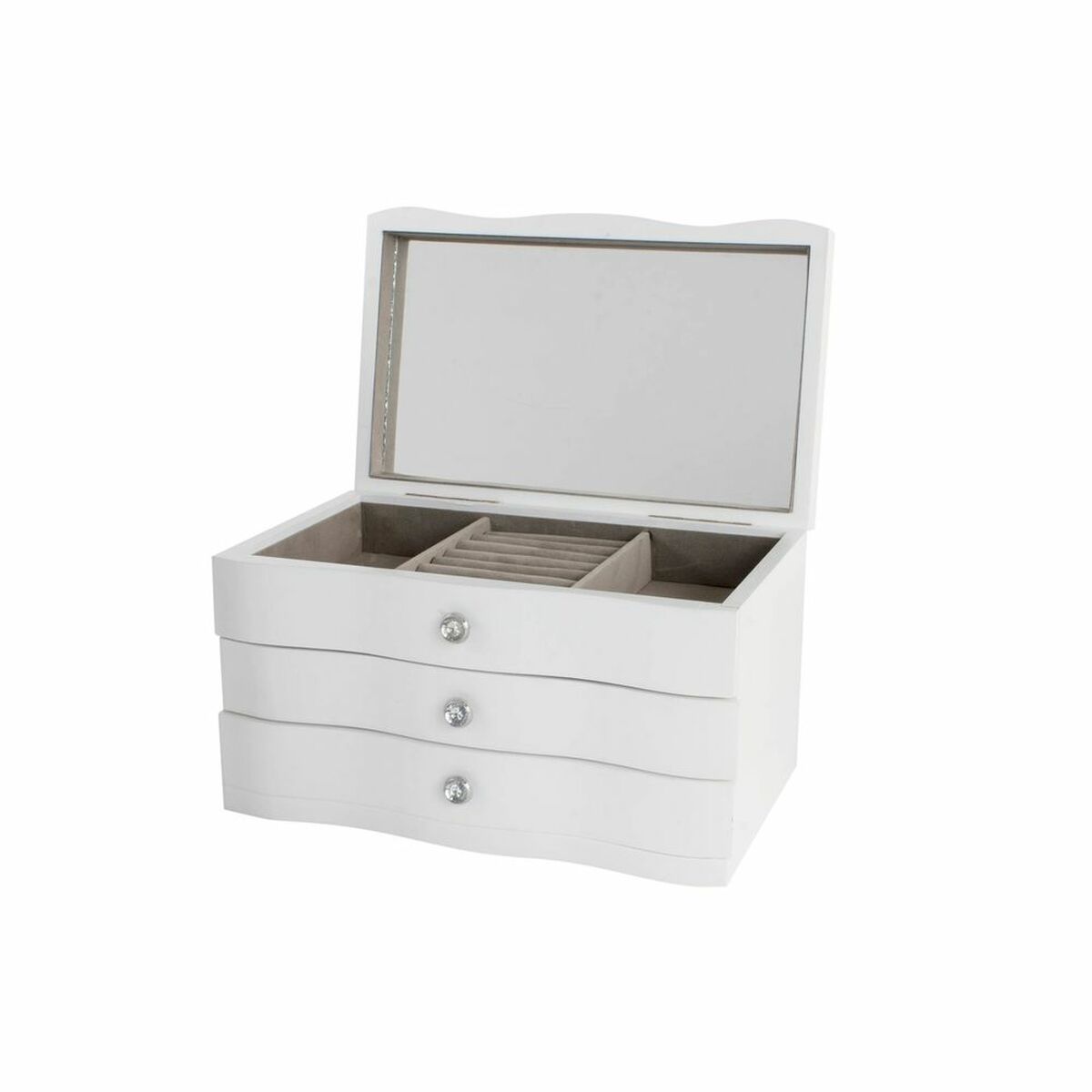 Jewelry box DKD Home Decor 27 x 18 x 16 cm White MDF Wood Jewelry box DKD Home Decor 27 x 18 x 16 cm White MDF Wood