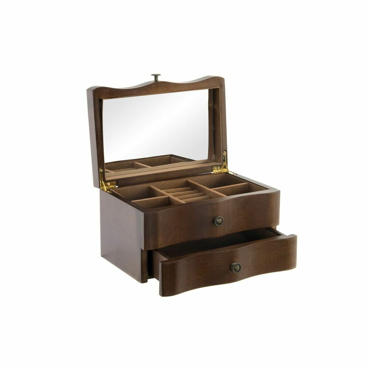 Jewelry box DKD Home Decor 20 x 13 x 12 cm Brown MDF Wood Jewelry box DKD Home Decor 20 x 13 x 12 cm Brown MDF Wood