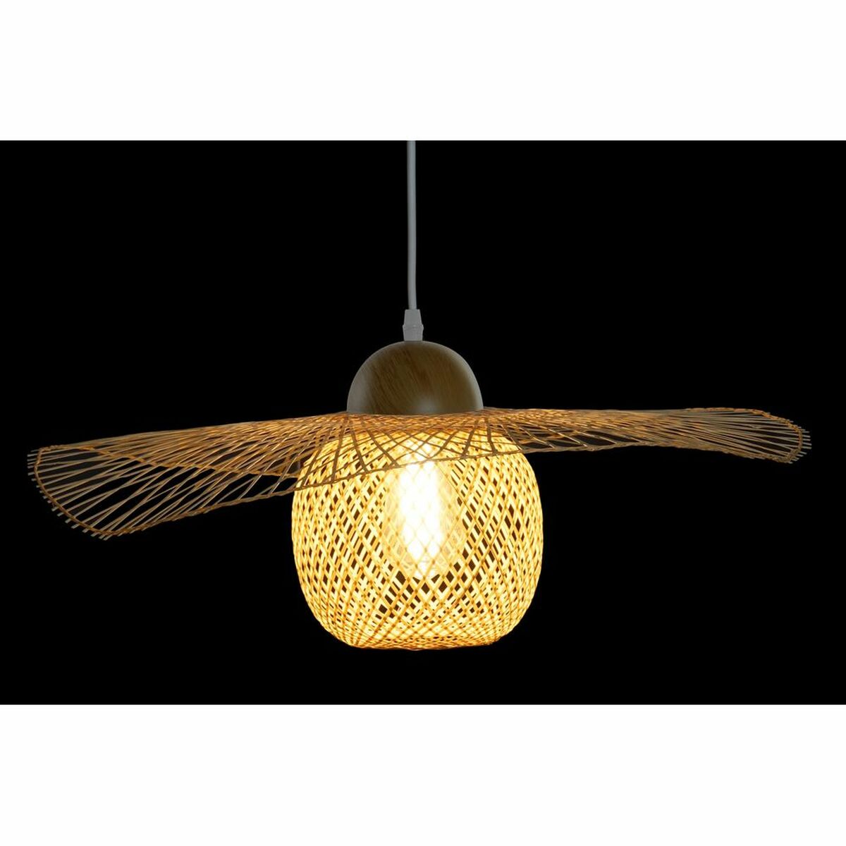 Ceiling Light DKD Home Decor Multicolour Natural Wood Bamboo Sunhat 55 x 55 x 19 cm