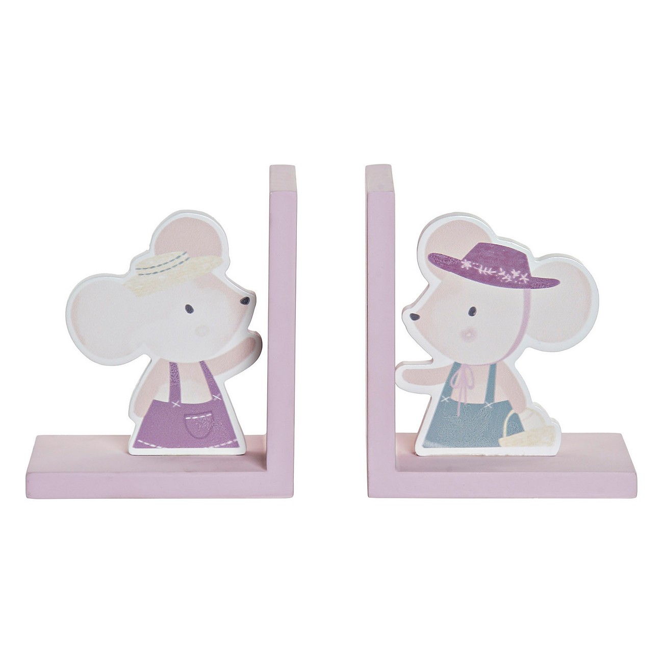 Bookend DKD Home Decor LD-173251 12,5 x 9,5 x 14,5 cm Mouse Children’s MDF Wood (2 Units)