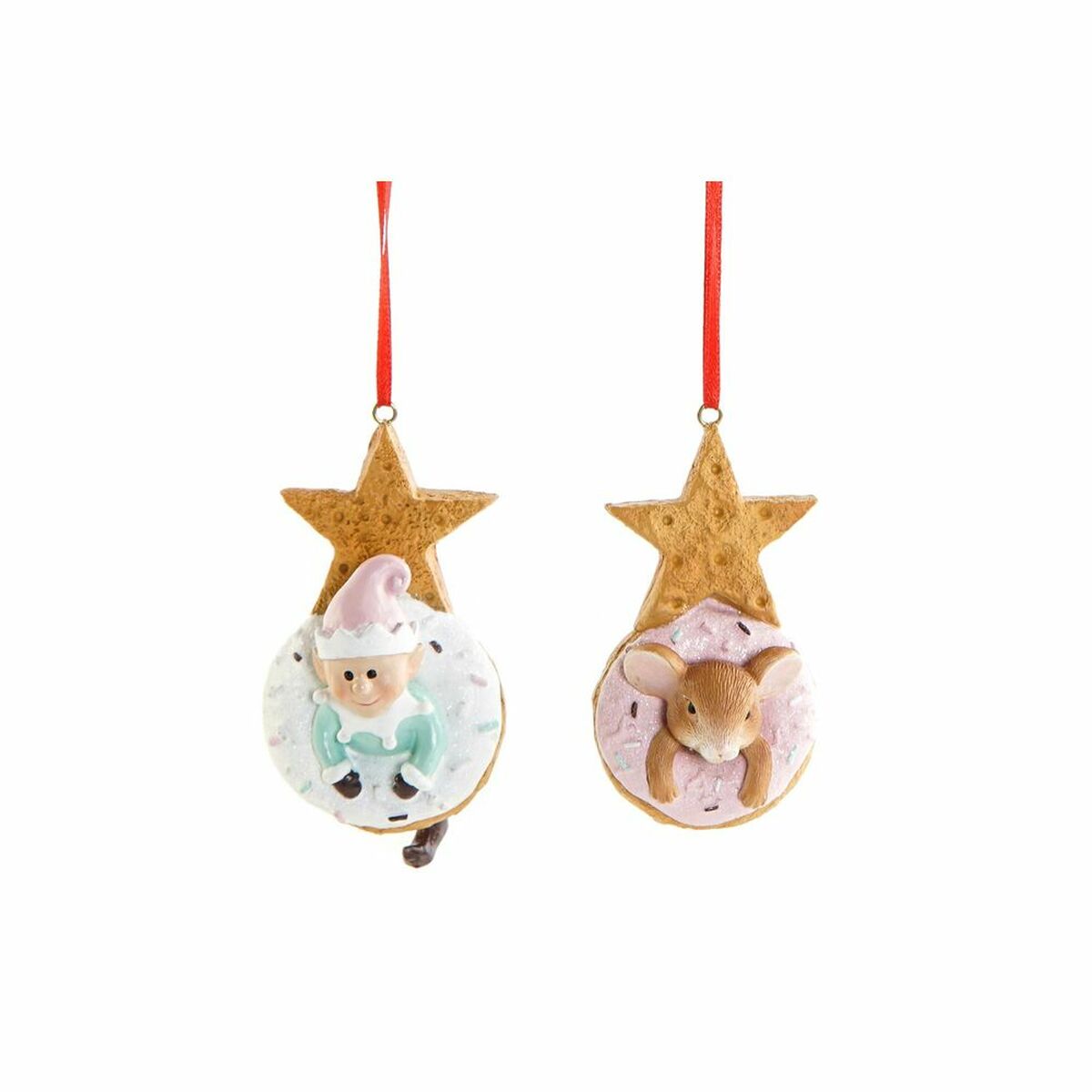 Hanging decoration DKD Home Decor Christmas Resin (2 pcs) (5.5 x 5 x 9 cm) Hanging decoration DKD Home Decor Christmas Resin (2 pcs) (5.5 x 5 x 9 cm)