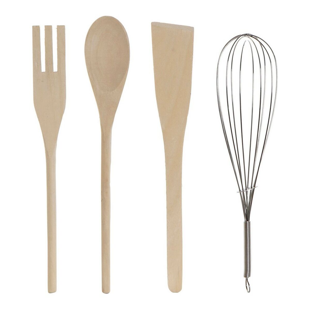 Pot for Kitchen Utensils DKD Home Decor Stainless steel Pinewood Dolomite 11,5 x 11,5 x 26 cm 1 L
