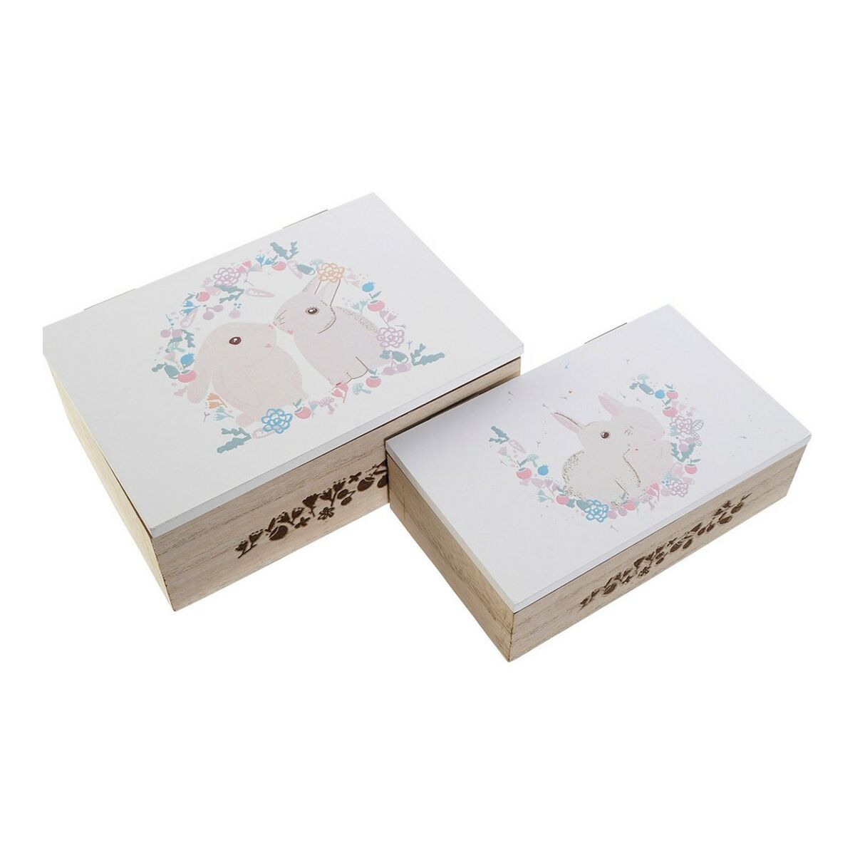 Set of decorative boxes DKD Home Decor MDF Wood (17 x 12 x 6 cm) Set of decorative boxes DKD Home Decor MDF Wood (17 x 12 x 6 cm)