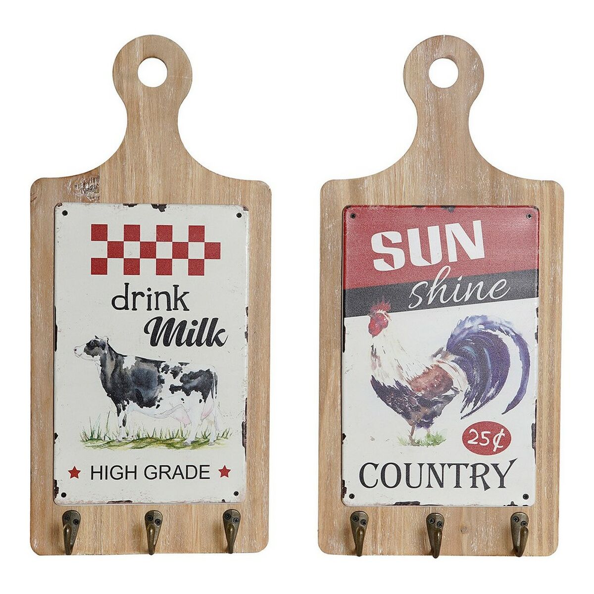 Hat stand DKD Home Decor Red Wood Metal (2 pcs) (21 x 5 x 45 cm) Hat stand DKD Home Decor Red Wood Metal (2 pcs) (21 x 5 x 45 cm)