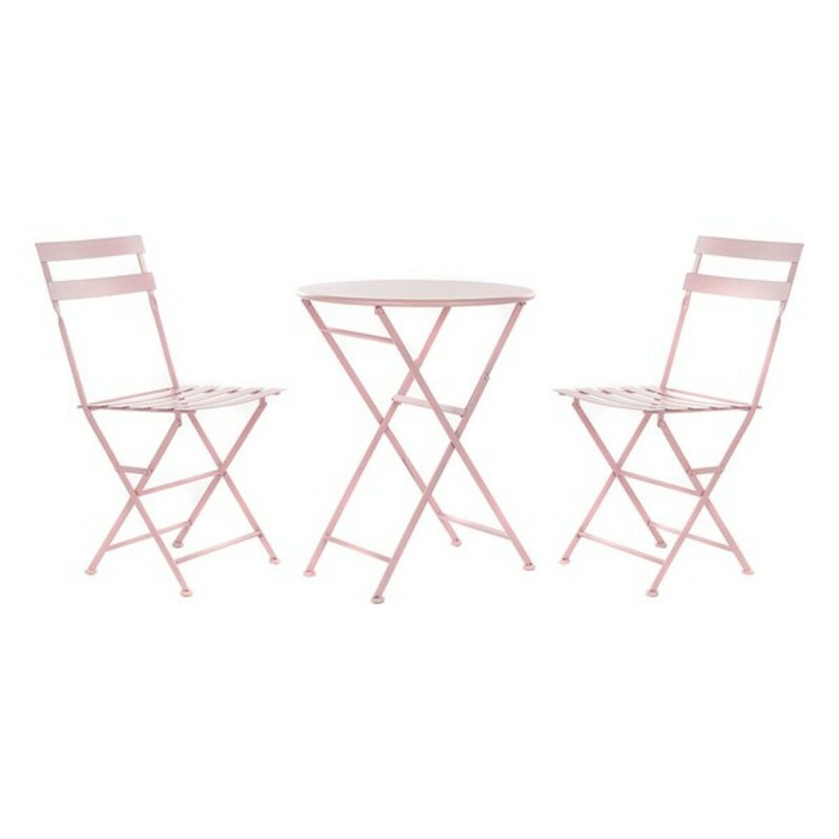 Table set with 2 chairs DKD Home Decor MB-177410 Pink 60 x 60 x 75 cm (3 pcs) Table set with 2 chairs DKD Home Decor MB-177410 Pink 60 x 60 x 75 cm (3 pcs)