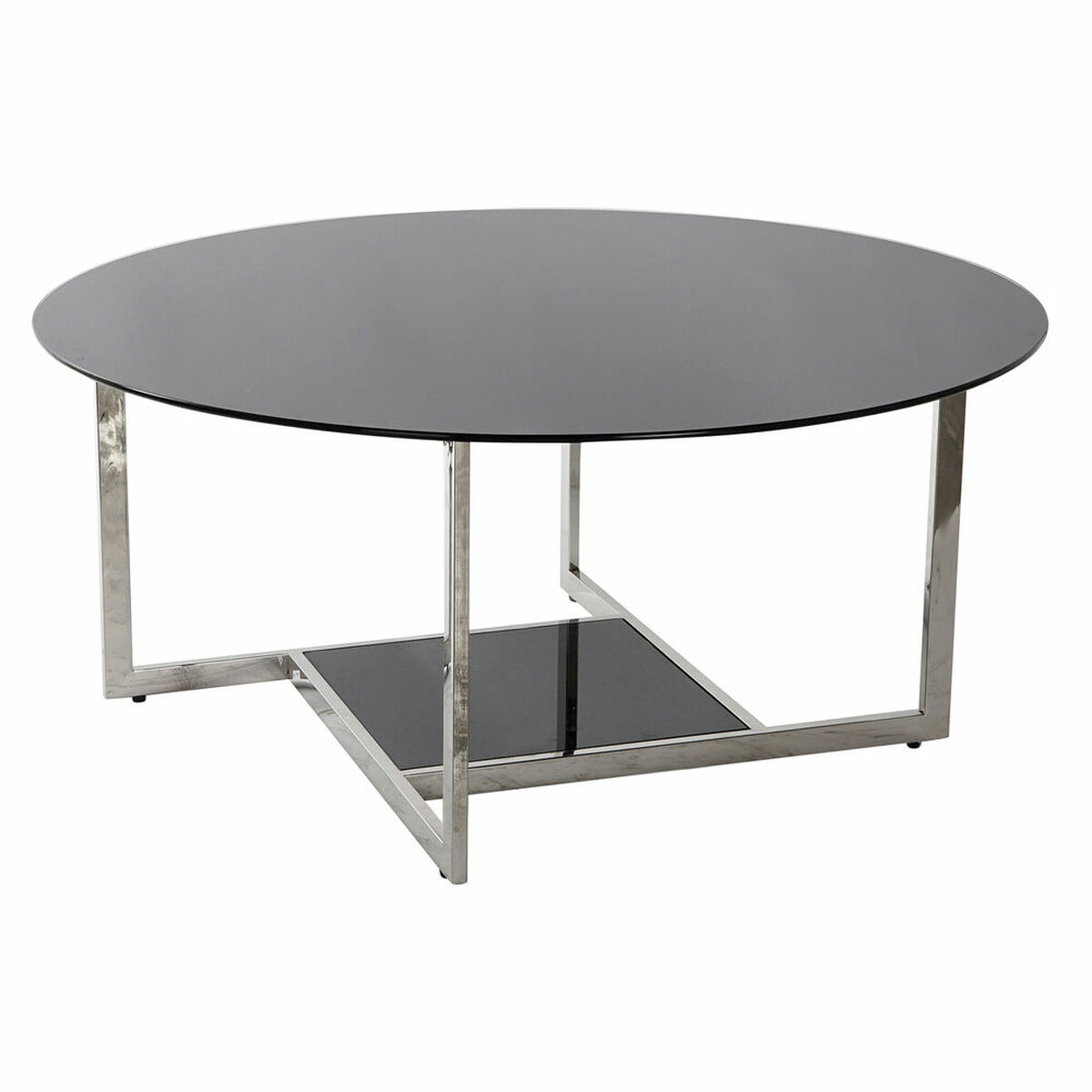 Centre Table DKD Home Decor Black Silver Crystal Steel Plastic 100 x 100 x 45 cm Centre Table DKD Home Decor Black Silver Crystal Steel Plastic 100 x 100 x 45 cm