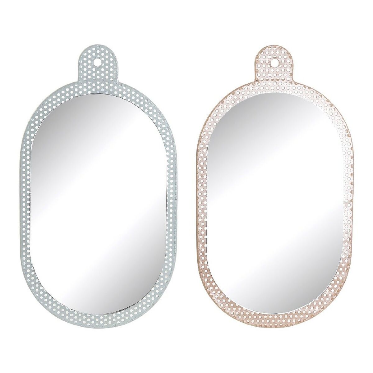 Wall mirror DKD Home Decor White Pink 22 x 1,5 x 40 cm (2 Units) Wall mirror DKD Home Decor White Pink 22 x 1,5 x 40 cm (2 Units)