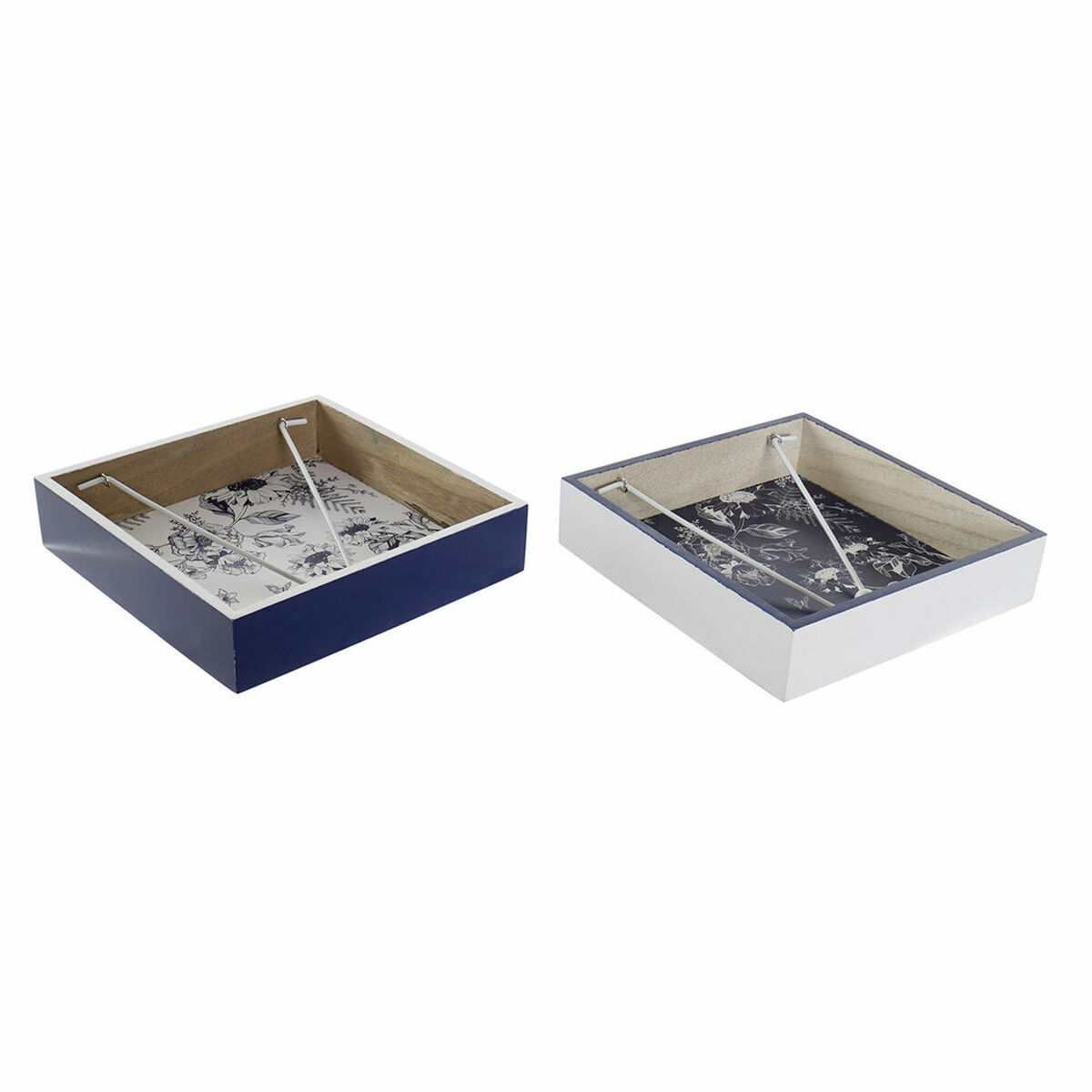 Napkin holder DKD Home Decor Metal White Navy Blue MDF Wood (2 pcs) Napkin holder DKD Home Decor Metal White Navy Blue MDF Wood (2 pcs)