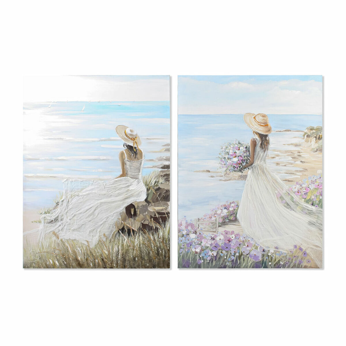 Painting DKD Home Decor Lady 90 x 4 x 120 cm Mediterranean (2 Units) Painting DKD Home Decor Lady 90 x 4 x 120 cm Mediterranean (2 Units)