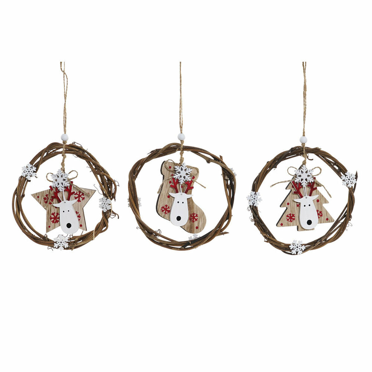Christmas bauble DKD Home Decor Wood (3 pcs) (14 x 1 x 18 cm) Christmas bauble DKD Home Decor Wood (3 pcs) (14 x 1 x 18 cm)
