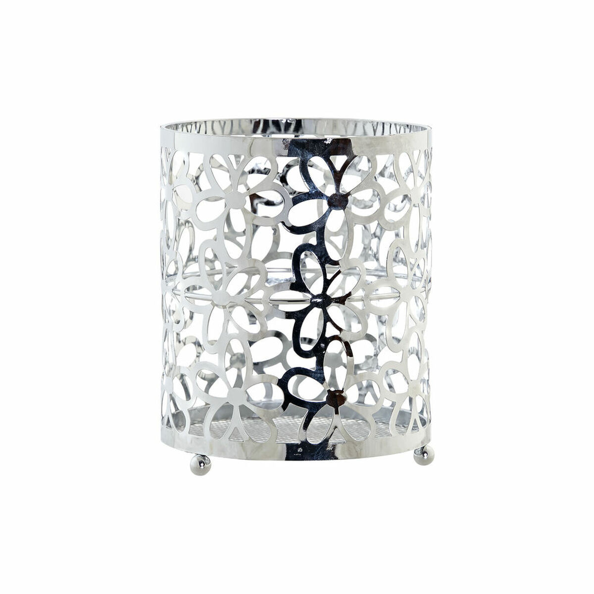 Cutlery basket DKD Home Decor Silver Metal Marguerite 12 x 12 x 15 cm