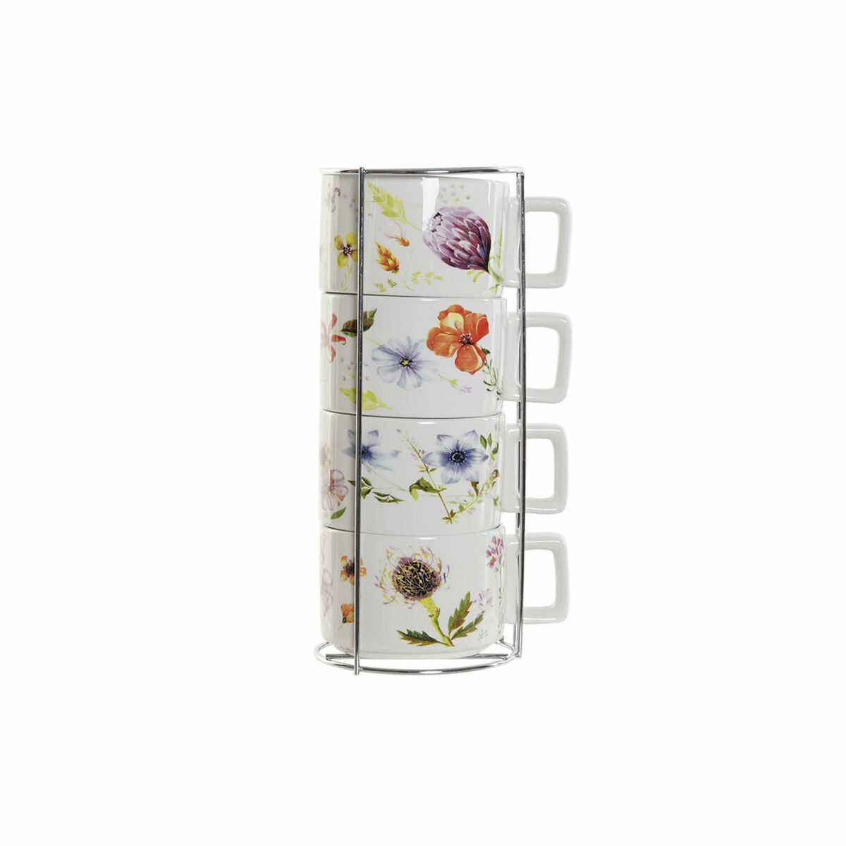 Piece Coffee Cup Set DKD Home Decor Multicolour Metal Dolomite 260 ml
