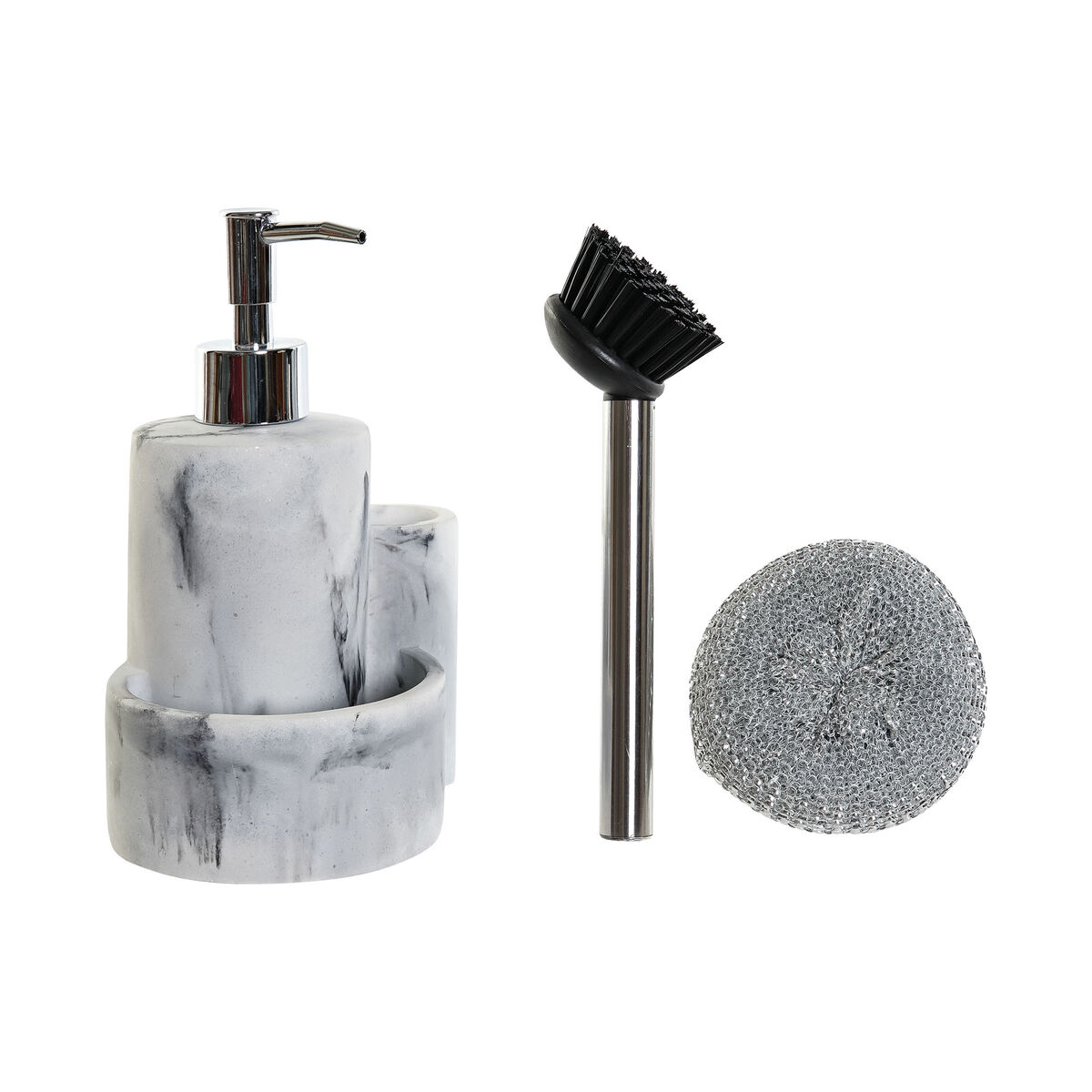 2-in-1 Soap Dispenser for the Kitchen Sink DKD Home Decor Resin Stainless steel 12,6 x 11,4 x 18,6 cm
